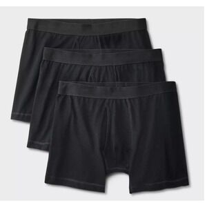 Deal Worthy Mens Boxer Briefs‎ 3 Pack Black XXL Cotton Polyester Blend
